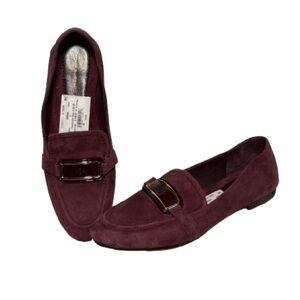 Tory Burch Suede Burgundy Loafers